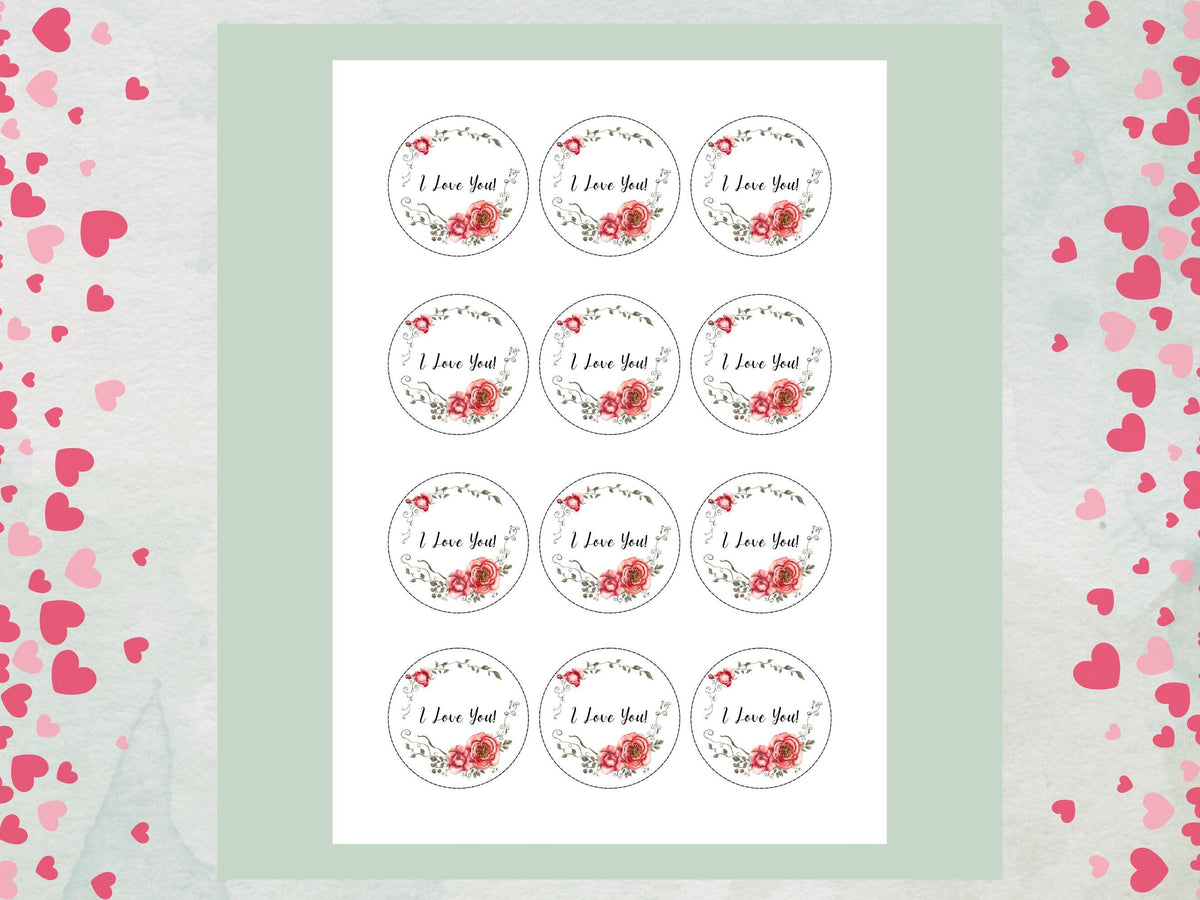 I Love You Edible Cupcake Toppers 12 x 2", Valentine's Day Cake Toppers