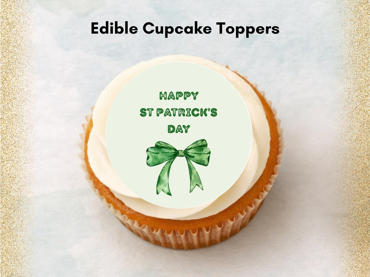 St Patrick's Day Edible Cupcake Toppers, Saint Patrick Cake Decoration