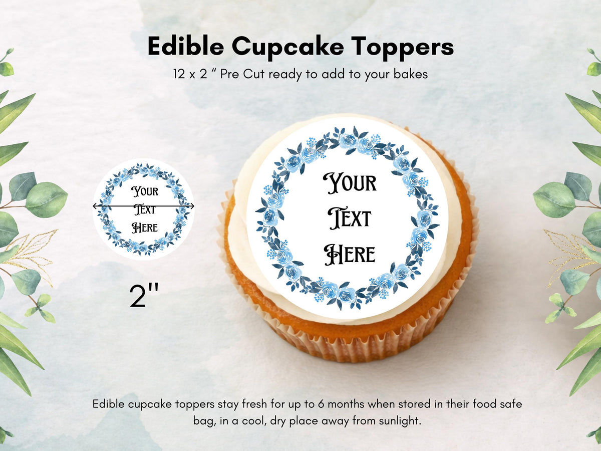 Personalised Retirement Edible Cupcake Toppers, 12 x 2" (Wafer Paper, Card, or Icing Sheet)