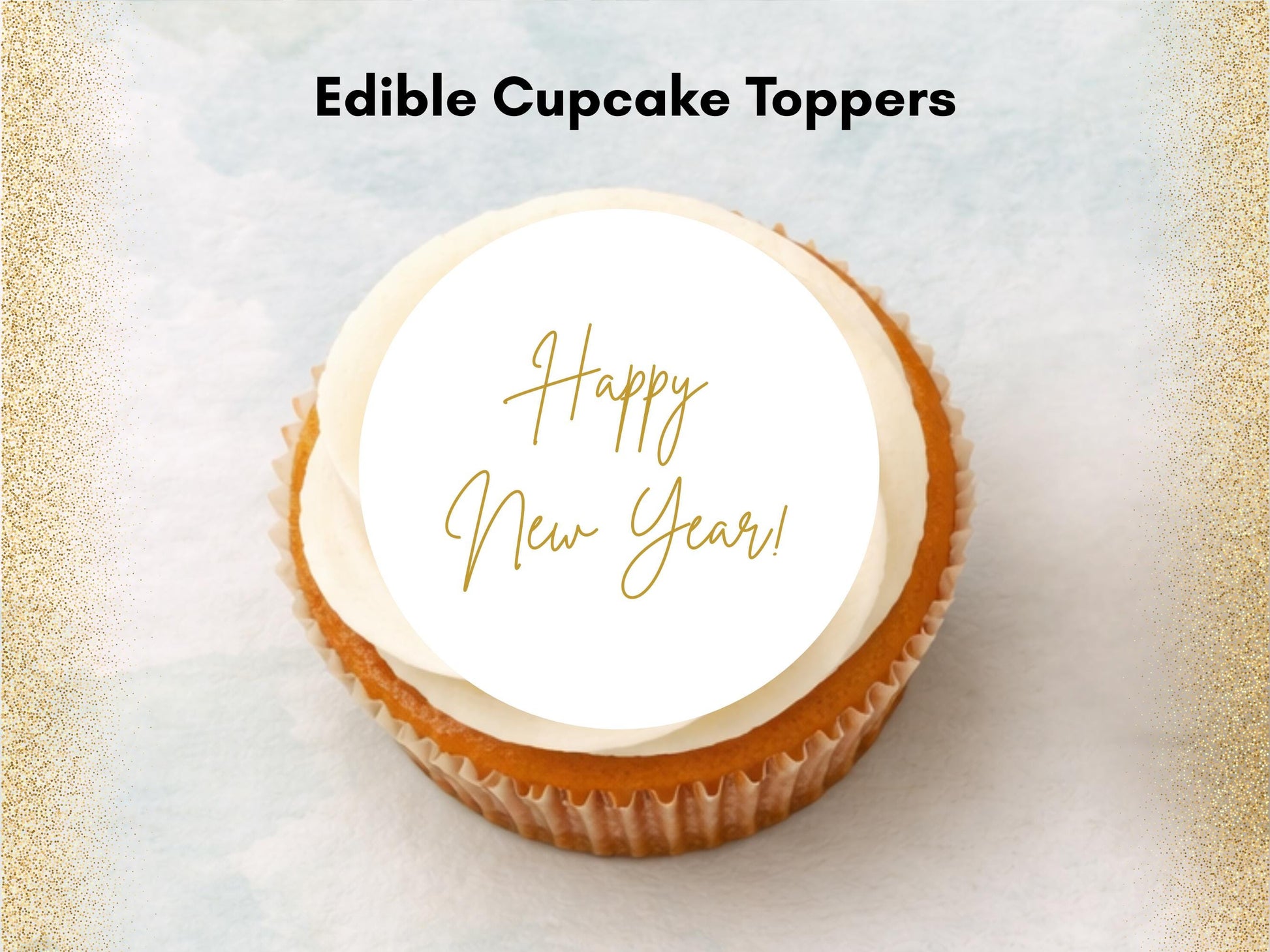 Happy New Year Edible Cupcake Toppers – Pre-Cut 2"