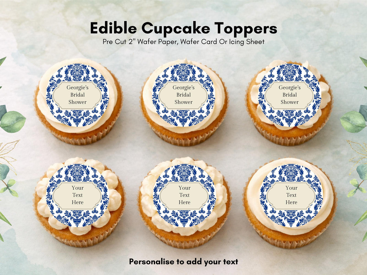 Personalised Edible Cupcake Toppers – Bridal Shower, Wedding Favors