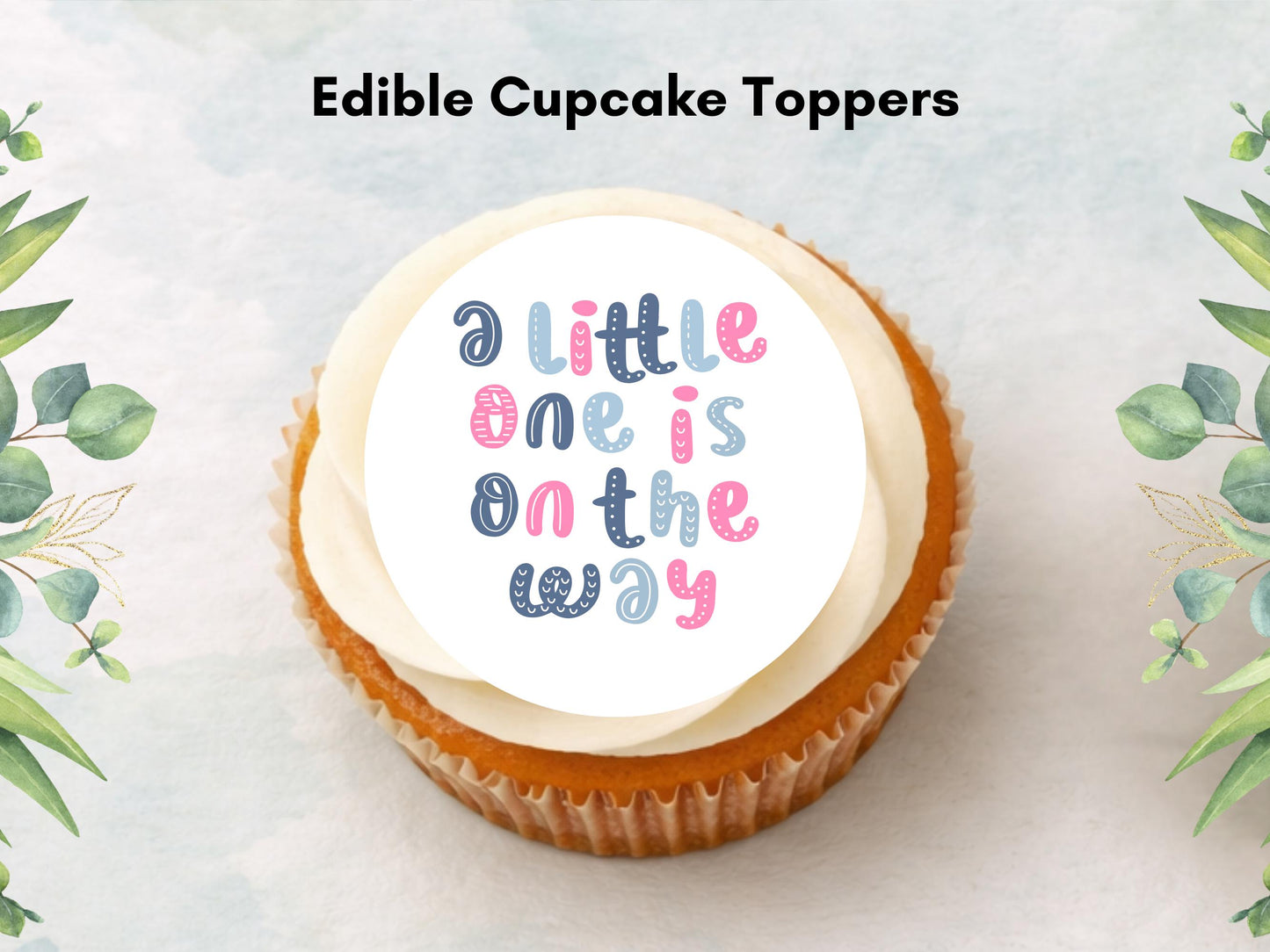 Pink & Blue Gender Reveal Cupcake Toppers – Edible 2" Decorations