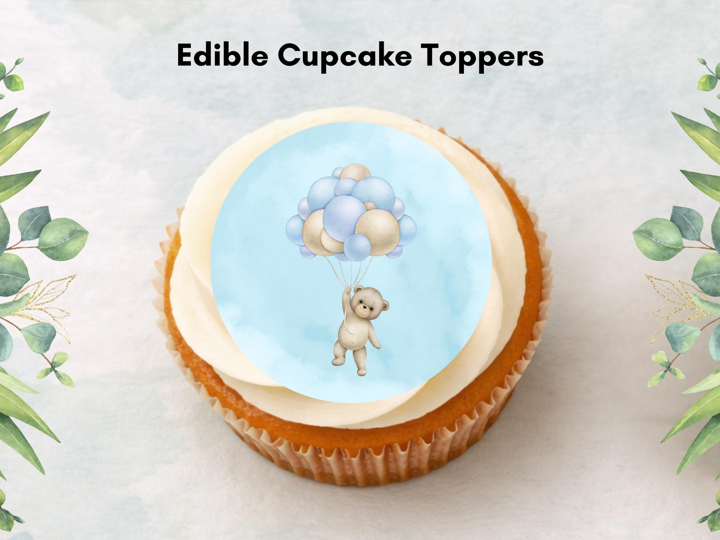 Personalized Gender Reveal Cupcake Toppers: Pink & Blue Edible Decorations
