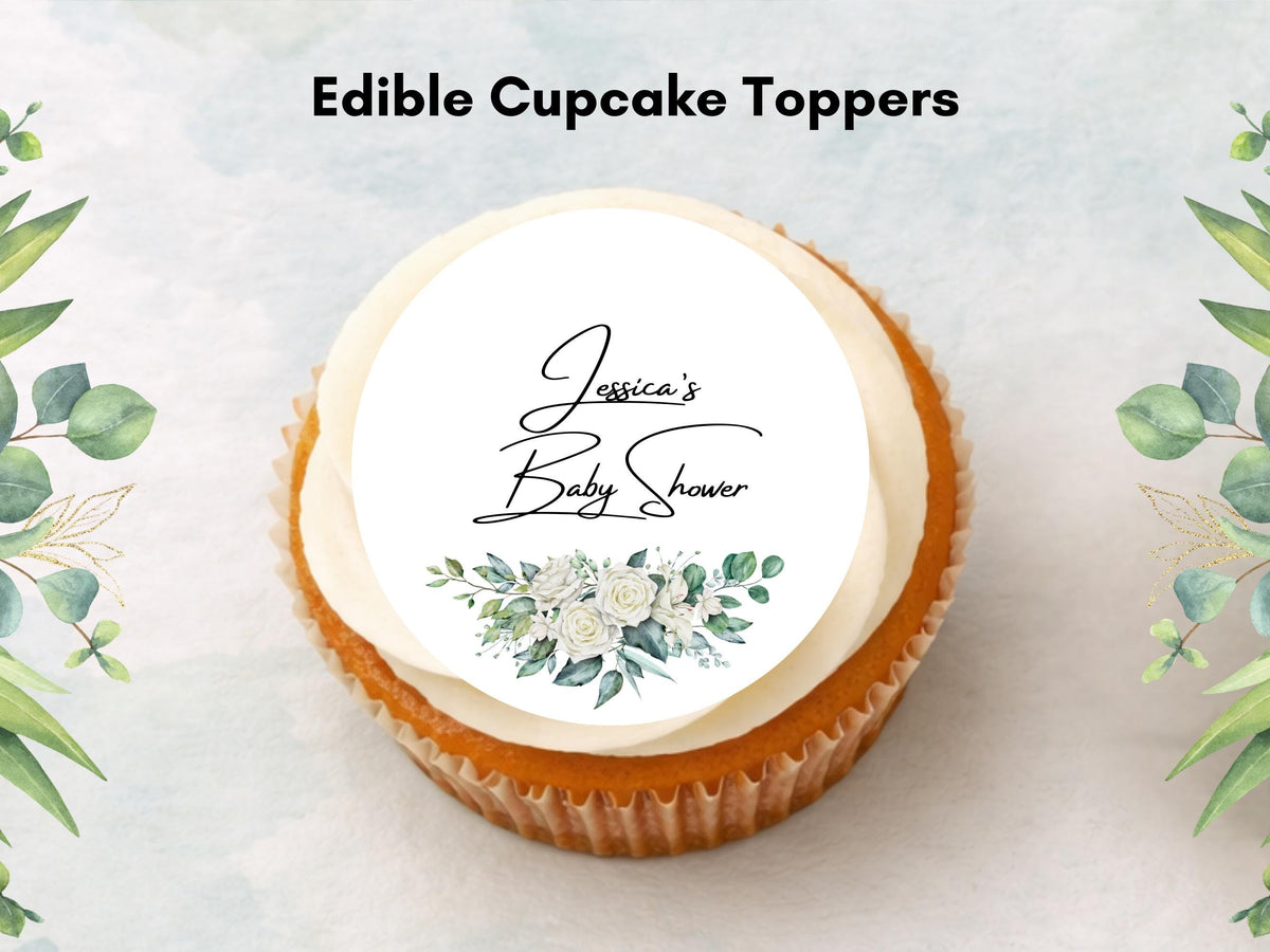 Personalised Edible Cupcake Toppers – Baby Shower Cake Decorations