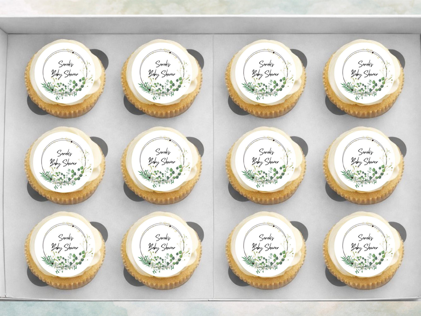 Personalised Edible Cupcake Toppers – Baby Shower Cake Decorations
