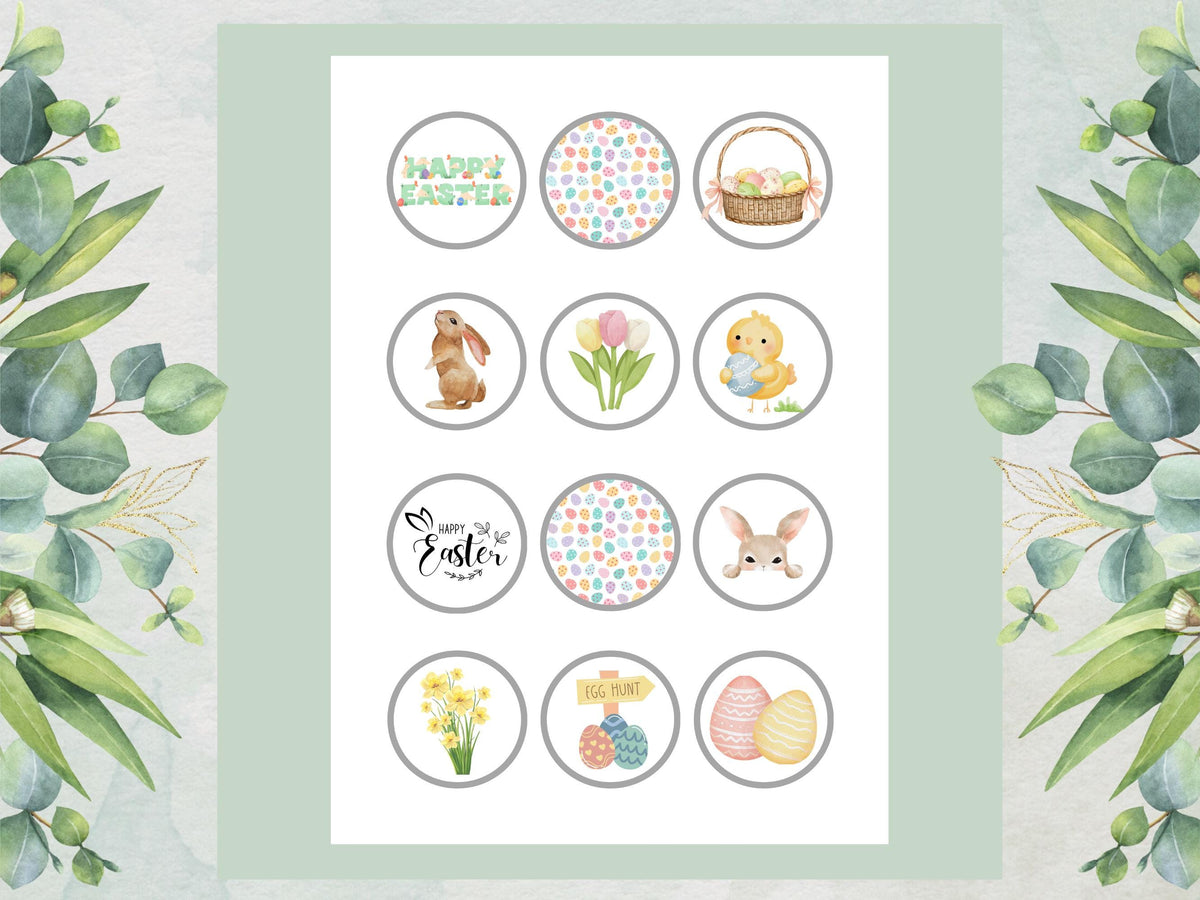 Easter Edible Cupcake Toppers: Bunny, Chick & Egg - Cake Decorations