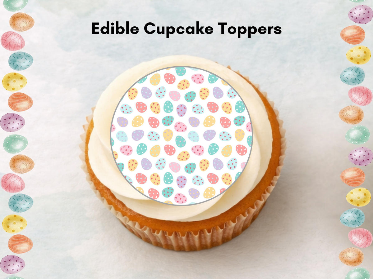 Easter Edible Cupcake Toppers: Bunny, Chick & Egg - Cake Decorations