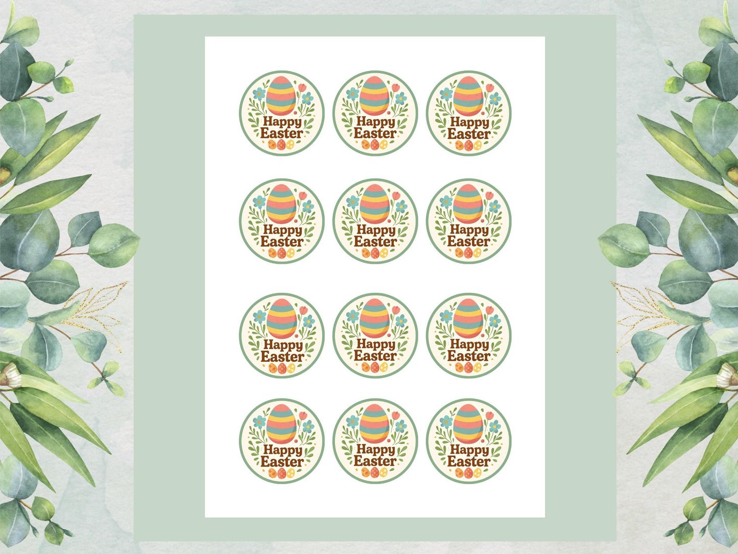 Happy Easter Edible Cupcake Toppers – Easter Cake Decorations