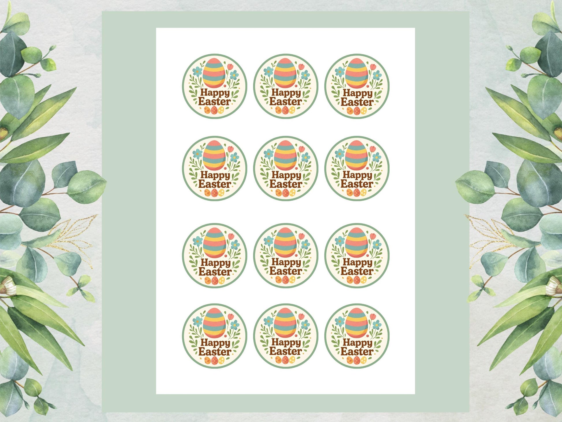 Happy Easter Edible Cupcake Toppers – Easter Cake Decorations