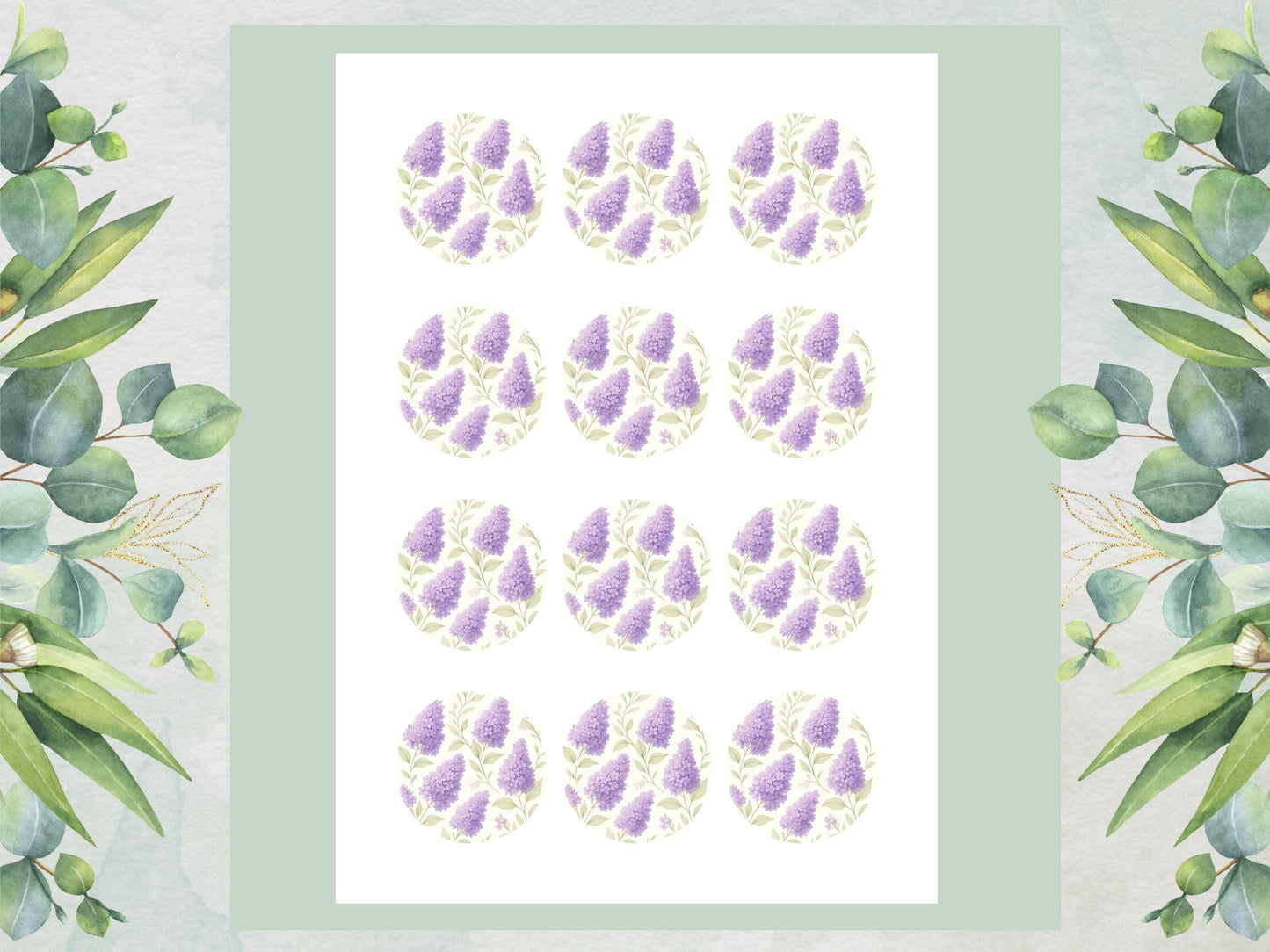 Lilac Flower Edible Cupcake Toppers – Floral Cake Decoration