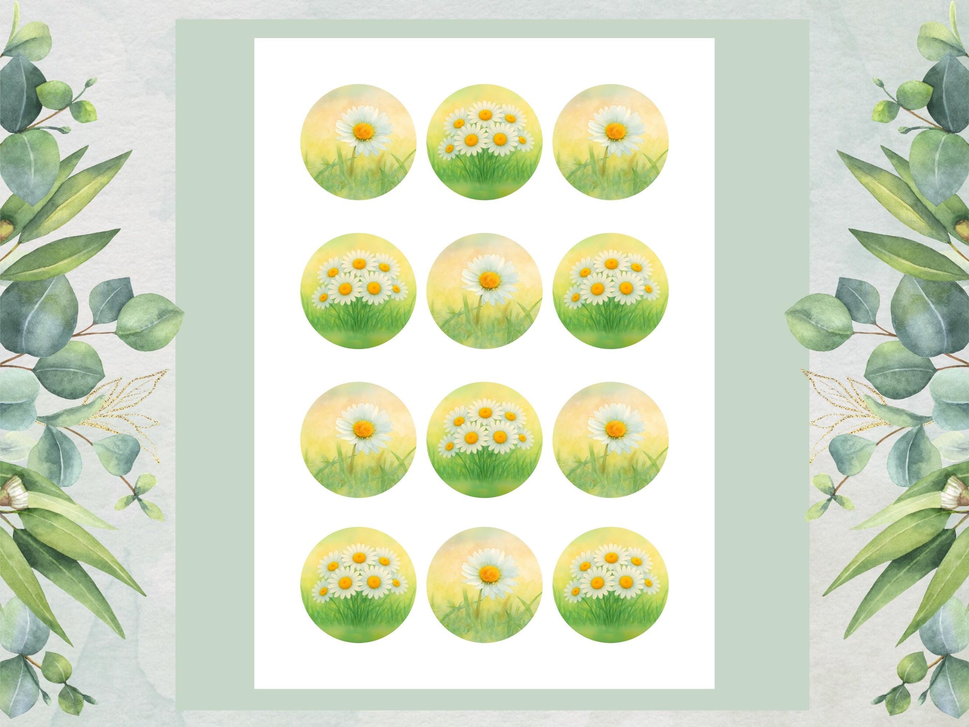 Daisy April Birth Flower Edible Cupcake Toppers – Floral Cake Decoration