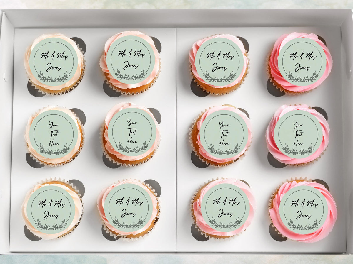 Personalised Wedding Cupcake Toppers – Birthday, Hen Party, Christening Cake Decorations