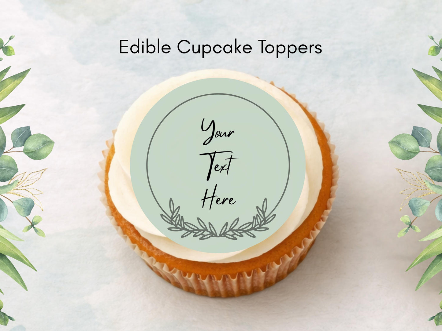 Personalized Wedding Cupcake Toppers – Edible Wafer Paper, Icing Sheet