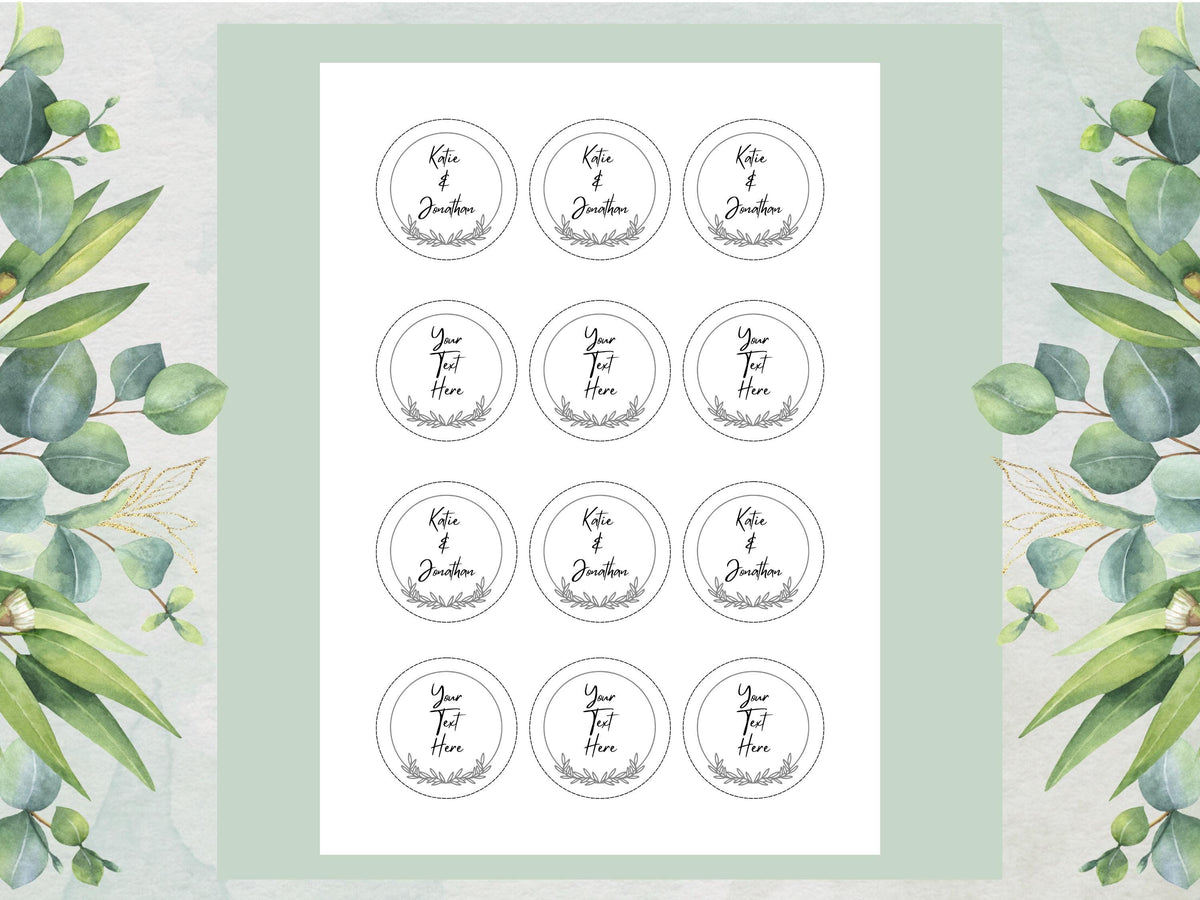 Personalised Wedding Edible Cupcake Toppers – Custom Cake Topper