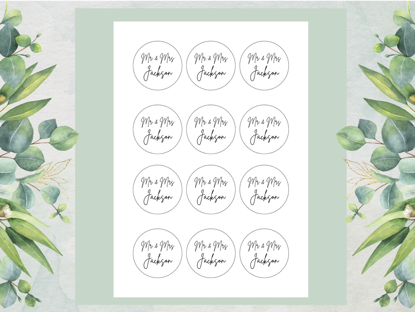 Personalized Wedding Cupcake Toppers – Edible Wafer Paper, 12 x 2"
