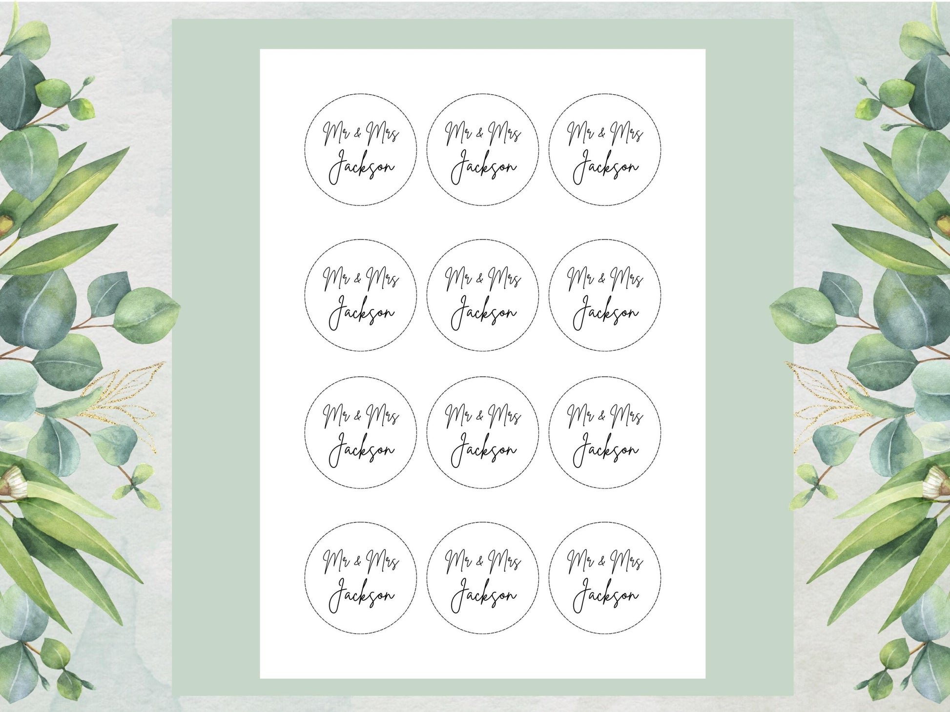 Personalized Wedding Cupcake Toppers – Edible Wafer Paper, 12 x 2"