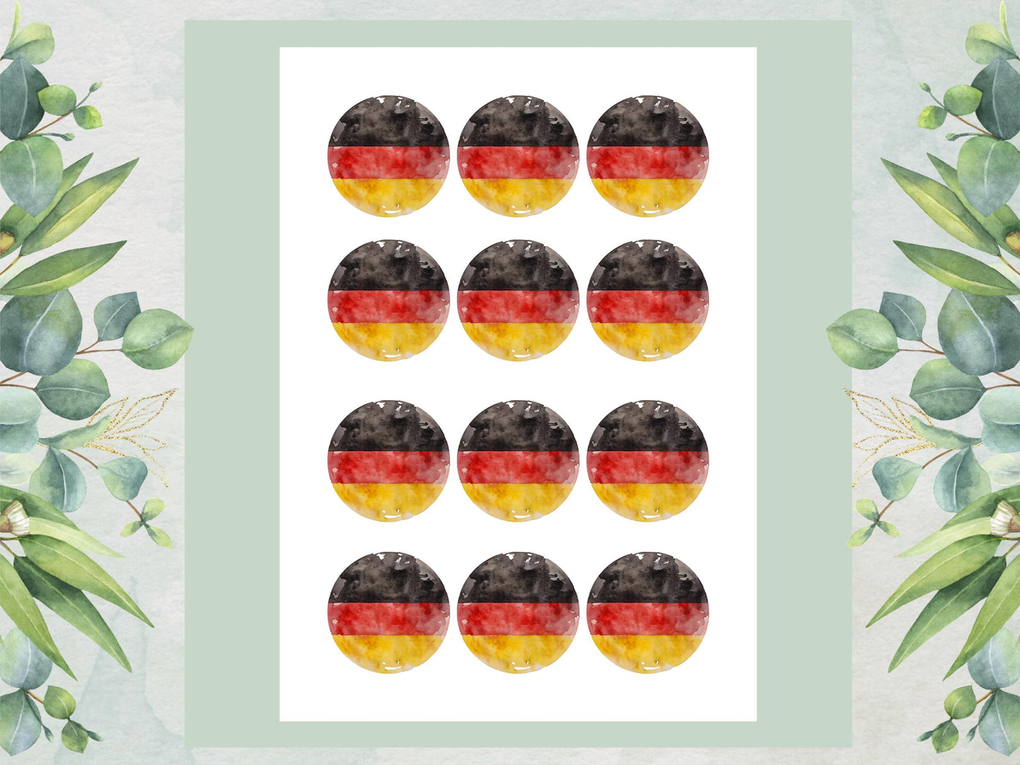 German Flag Edible Cupcake Toppers – Germany Cake Decorations
