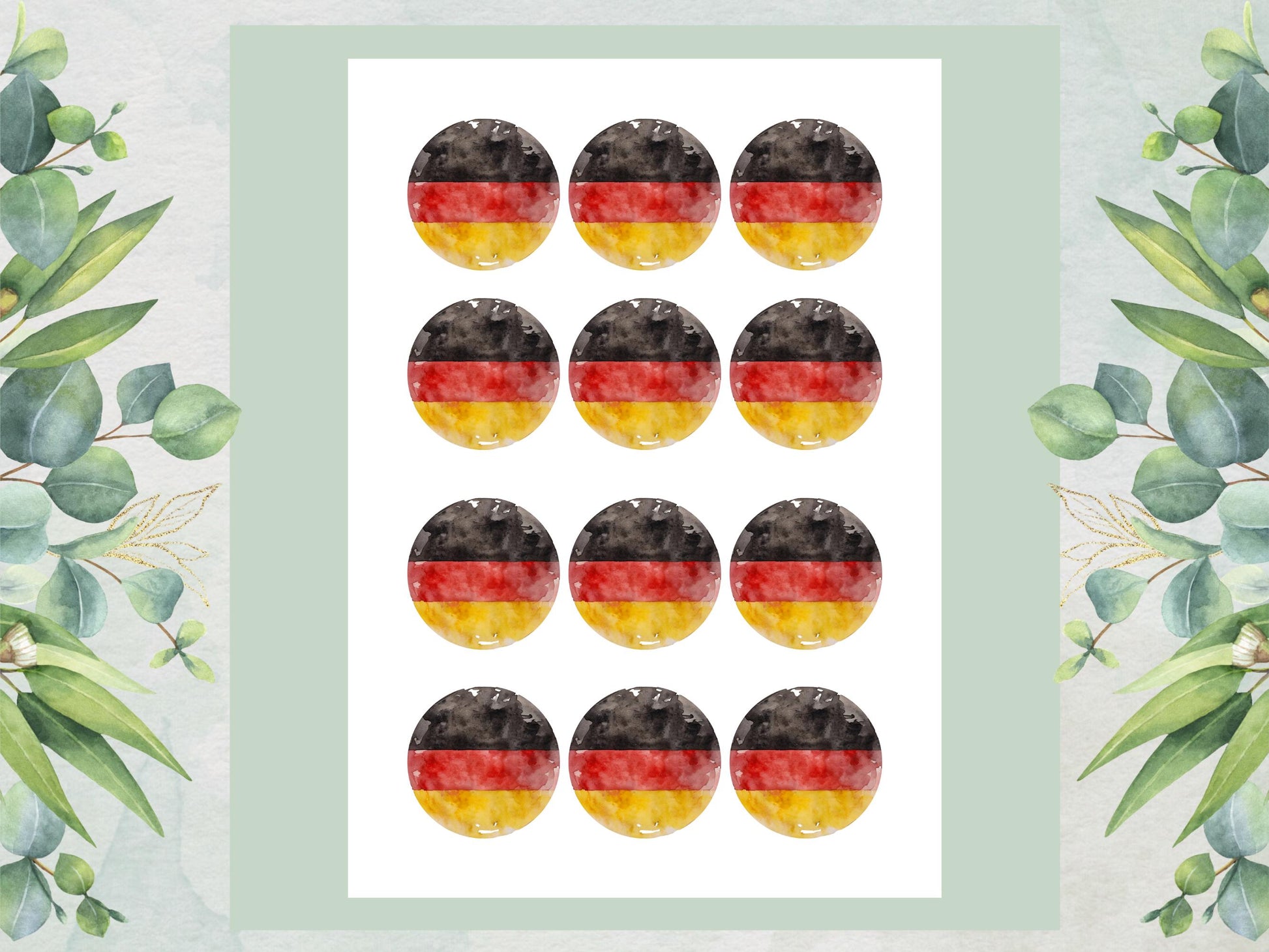 German Flag Edible Cupcake Toppers – Germany Cake Decorations