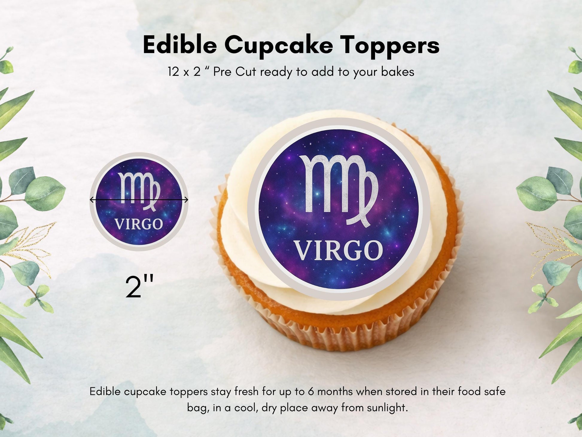 Zodiac Cupcake Toppers – Edible Star Sign Decorations