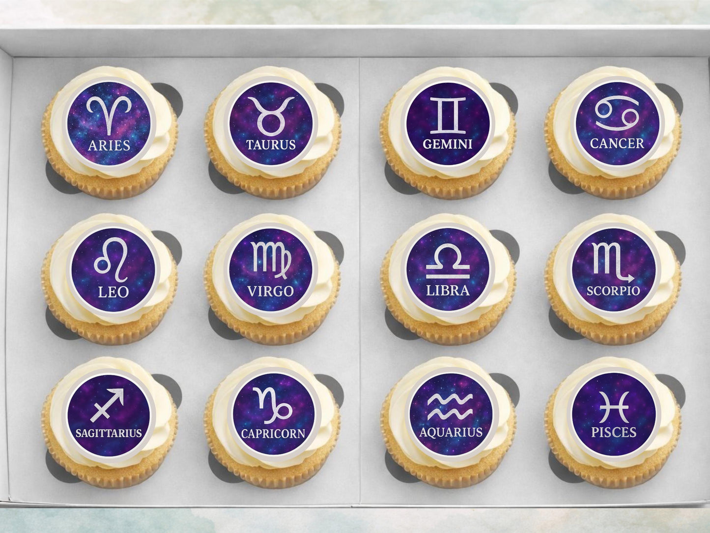 Zodiac Cupcake Toppers – Edible Star Sign Decorations