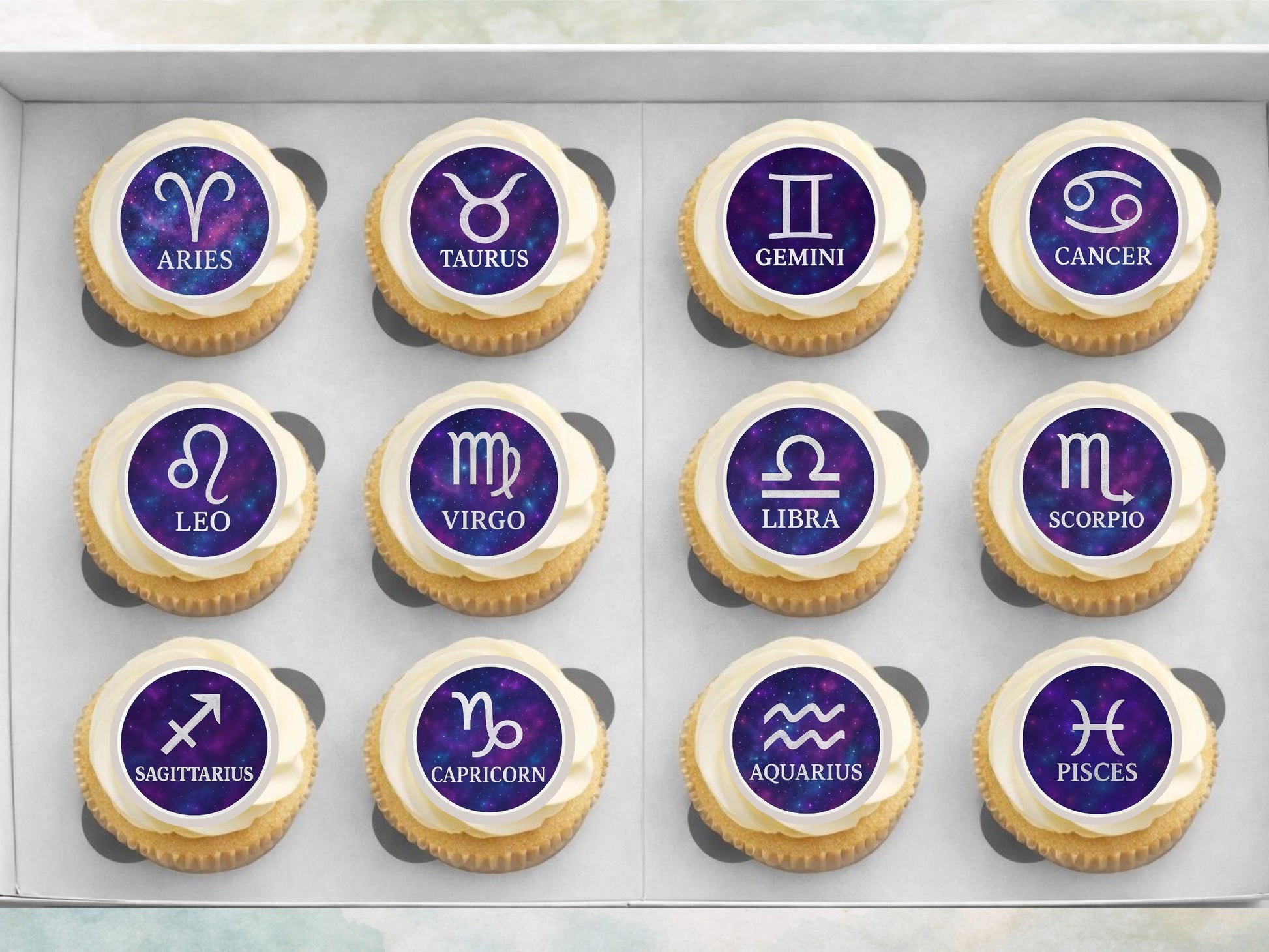 Zodiac Cupcake Toppers – Edible Star Sign Decorations