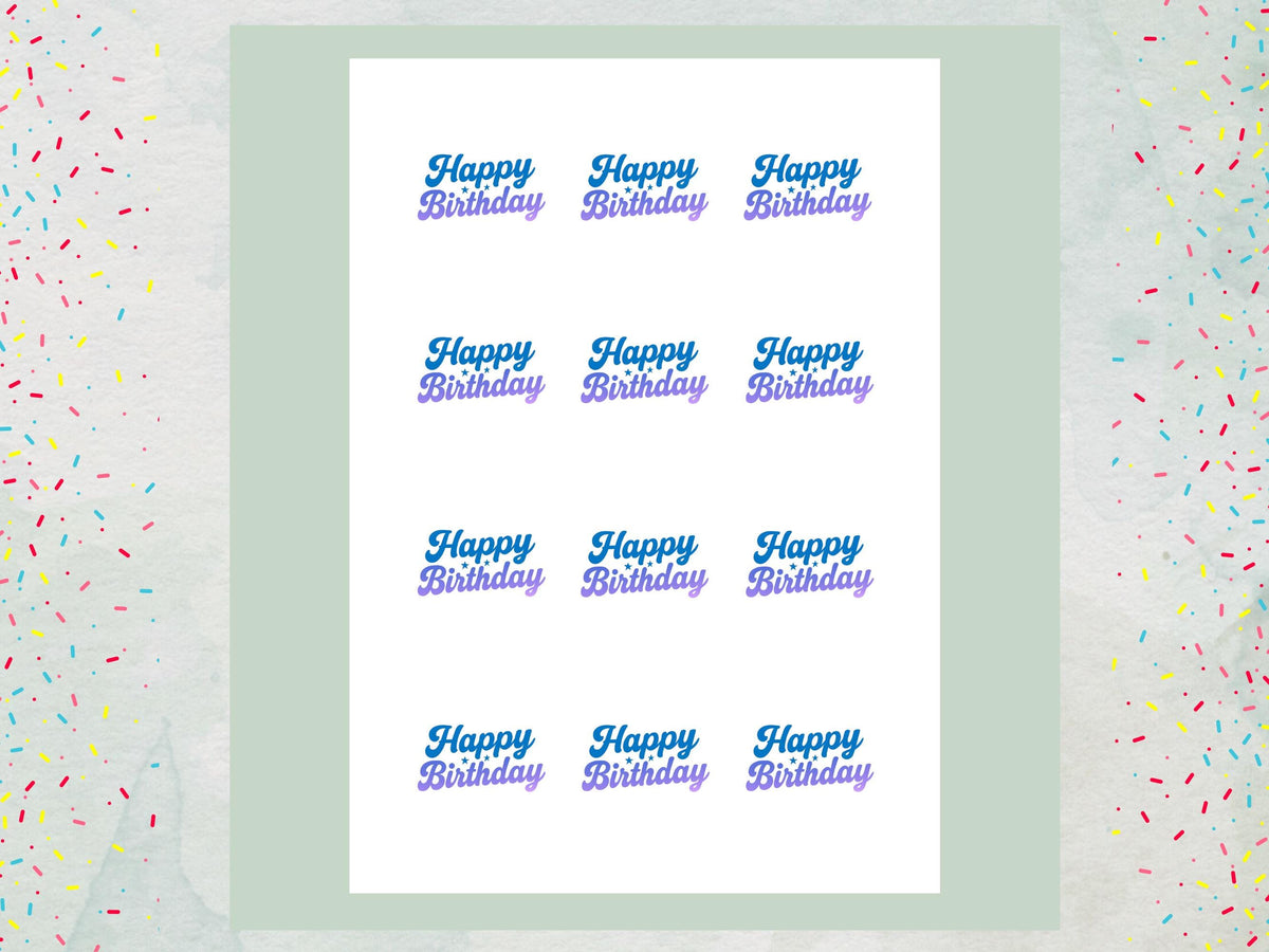 Happy Birthday Edible Cupcake Toppers – Birthday Cake Decorations