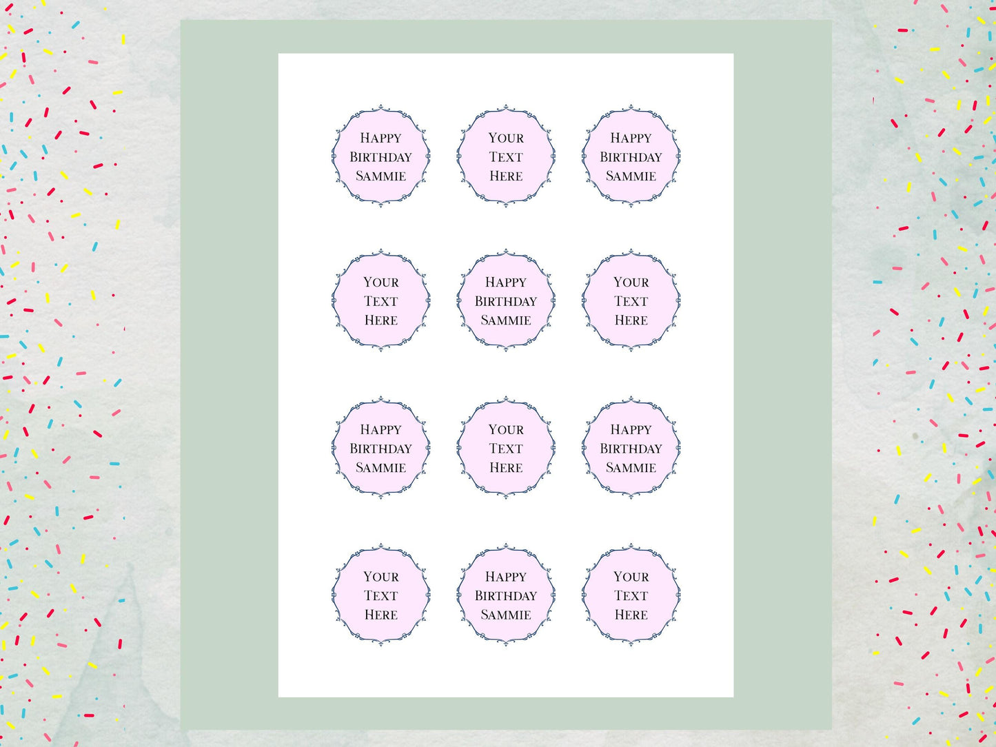 Personalized Pink Birthday Cupcake Toppers – Edible Wafer Paper