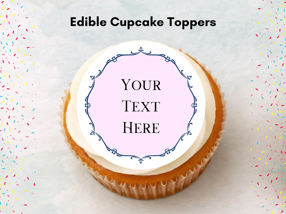 Personalised Pink Cupcake Toppers – Birthday Cake Decorations