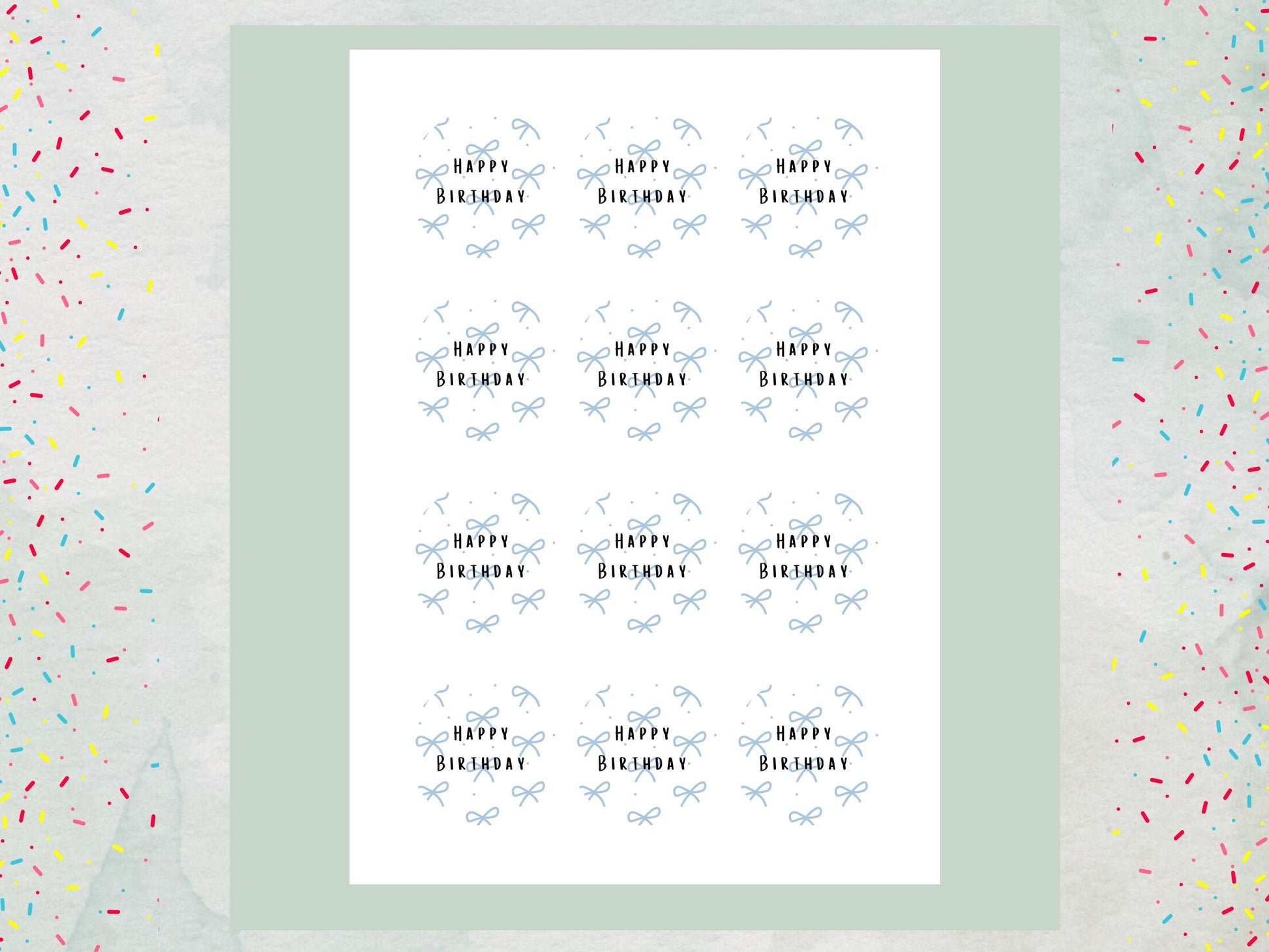 Happy Birthday Edible Cupcake Toppers, 2" Wafer Paper, Card, or Icing