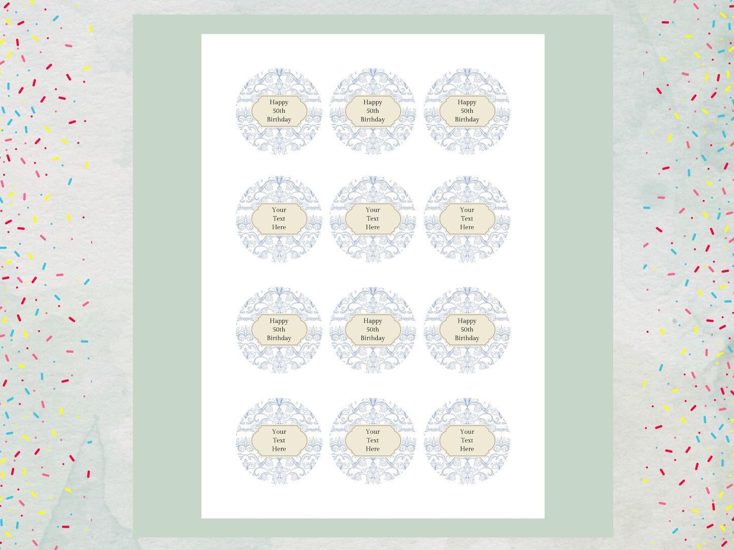 Personalised Blue Cupcake Toppers – Birthday Cake Decorations