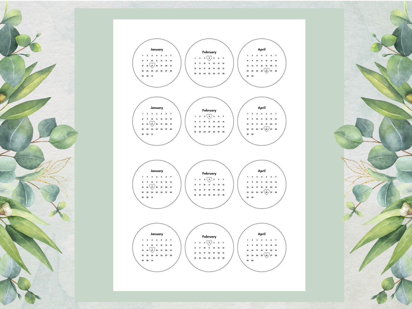 Custom Calendar Edible Cupcake Toppers: Personalized Date, Pre-Cut (Wafer Paper, Card, or Icing Sheet)