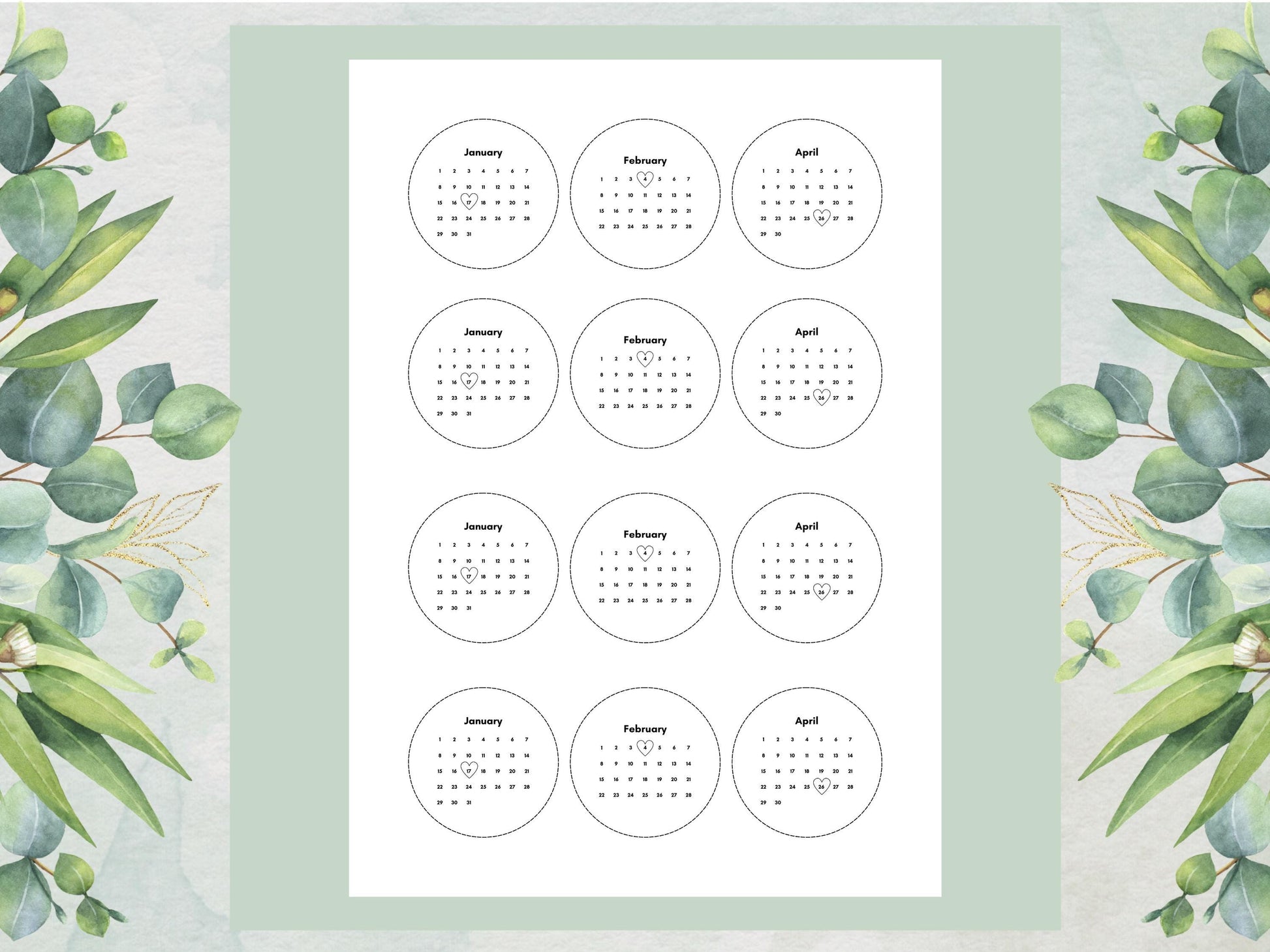 Custom Calendar Edible Cupcake Toppers: Personalized Date, Pre-Cut (Wafer Paper, Card, or Icing Sheet)