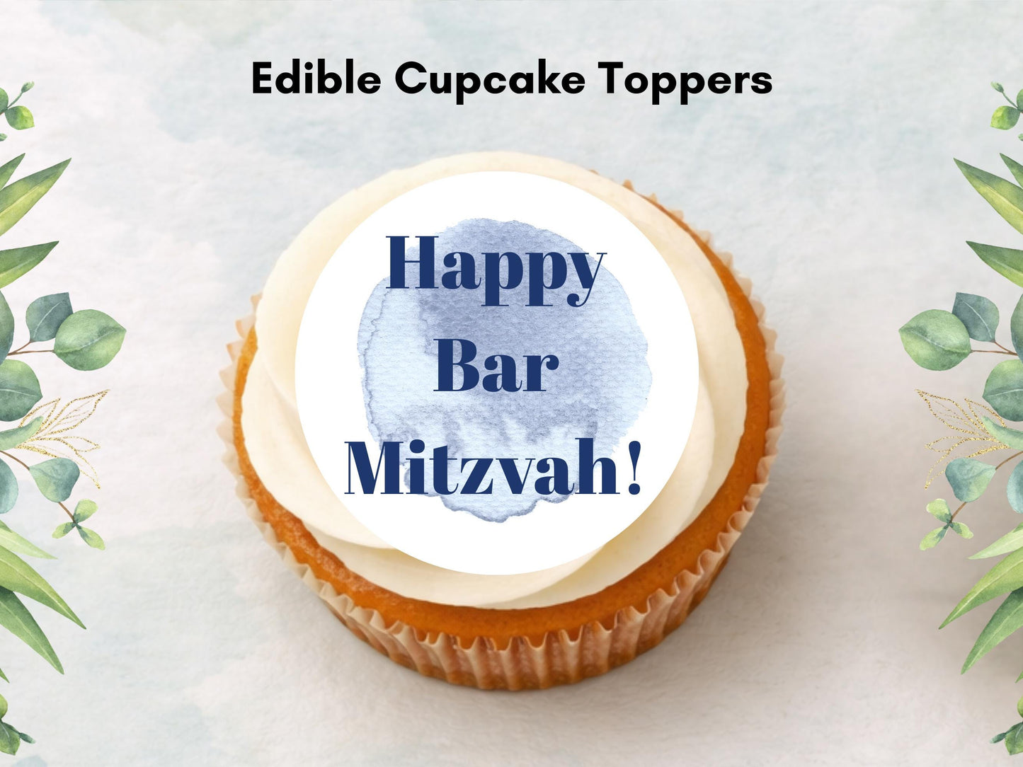 Bar Mitzvah Edible Cupcake Toppers – Pre-Cut 2" (Wafer Paper, Card, Icing Sheet)