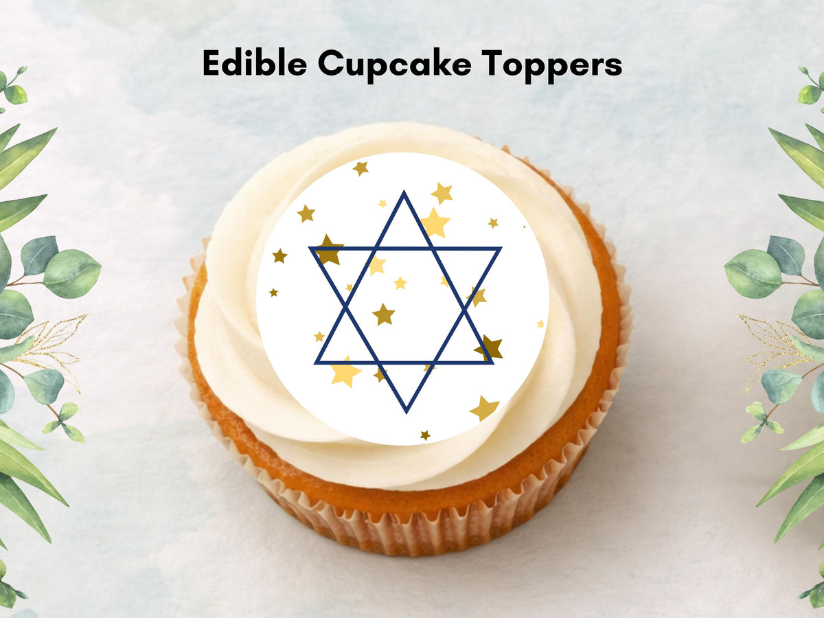 Bat Mitzvah Cupcake Toppers – Edible Wafer Paper, Icing Sheet