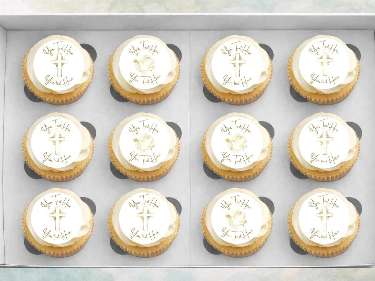 Personalised Edible Cupcake Toppers – Wafer, Card, or Icing (12 x 2" Pre-Cut)