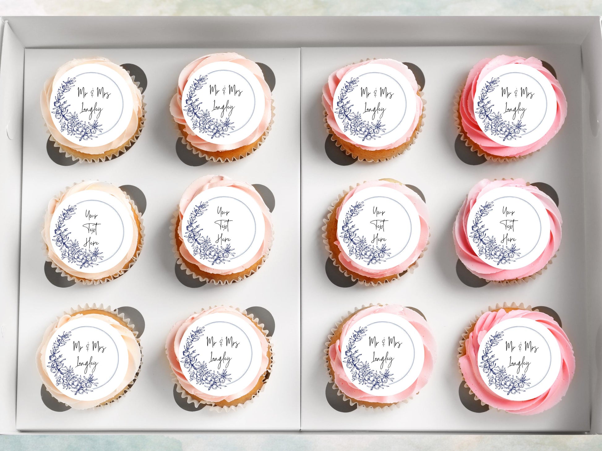 Personalised Edible Cupcake Toppers 12 x 2" Precut Wafer Paper, Card or Icing Sheet