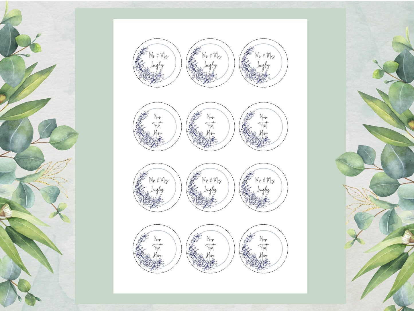 Personalised Edible Cupcake Toppers 12 x 2" Precut Wafer Paper, Card or Icing Sheet