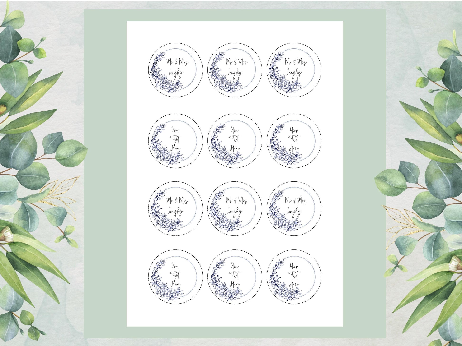 Personalised Edible Cupcake Toppers 12 x 2" Precut Wafer Paper, Card or Icing Sheet