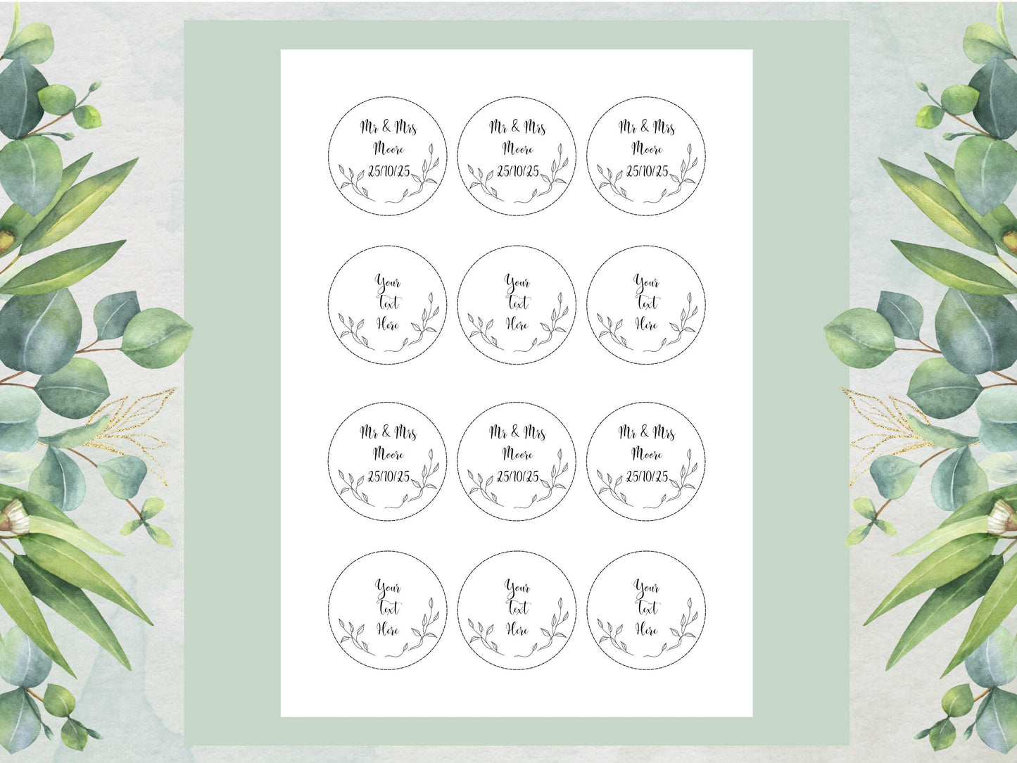 Personalized Edible Cupcake Toppers – Wedding, Birthday (Wafer Paper, Card or Icing Sheet)