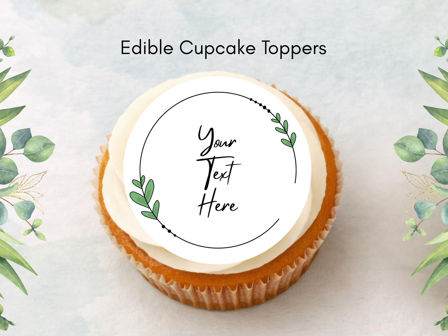 Personalised Edible Cupcake Toppers 12 x 2" – Pre cut Wafer Paper, Card or Icing Sheet, Wedding Cake Topper, Wedding Favors