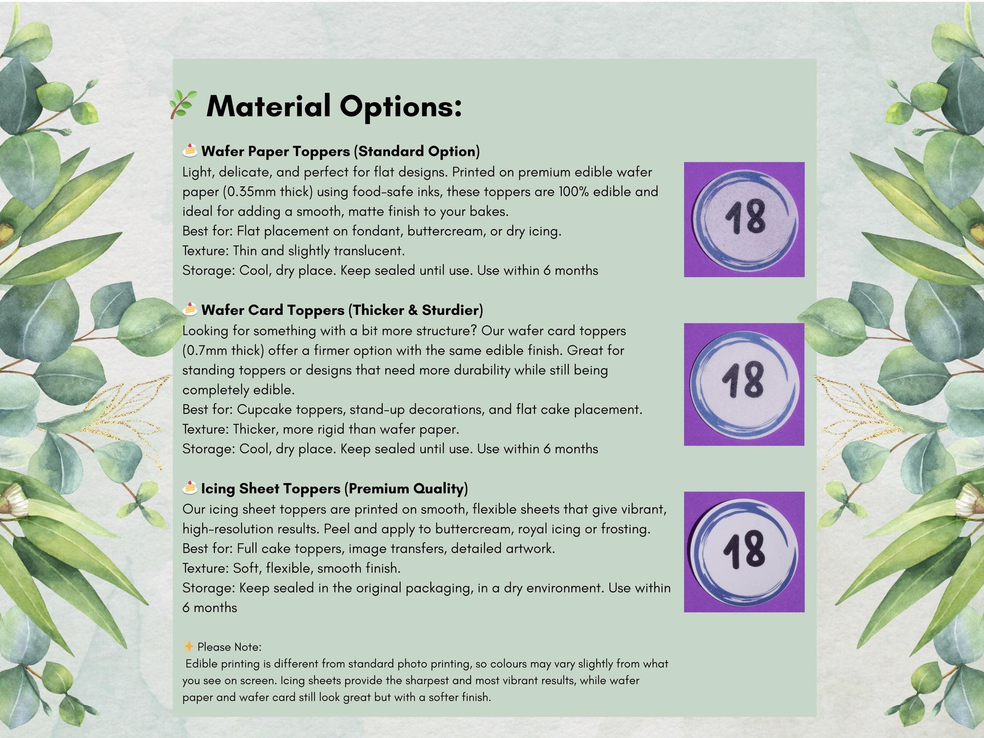 Personalised Edible Cupcake Toppers 12 x 2" – Pre cut Wafer Paper, Card or Icing Sheet, Wedding Cake Topper, Wedding Favors