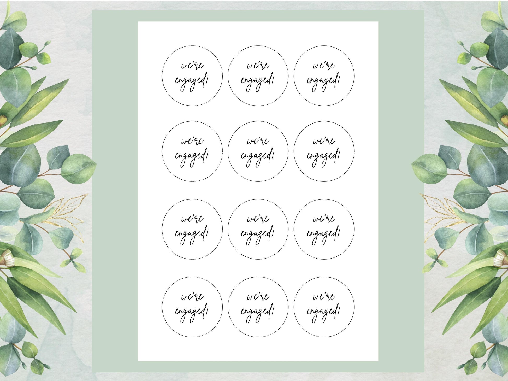 We're Engaged Edible Cupcake Toppers – Precut Wafer Paper, Card, or Icing