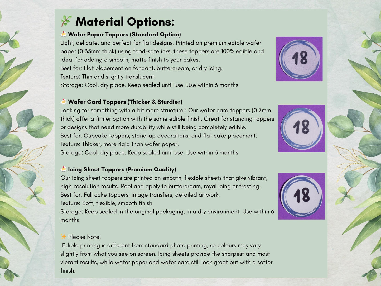 Happy Mother's Day Floral Cupcake Toppers: Edible Wafer Paper Decorations