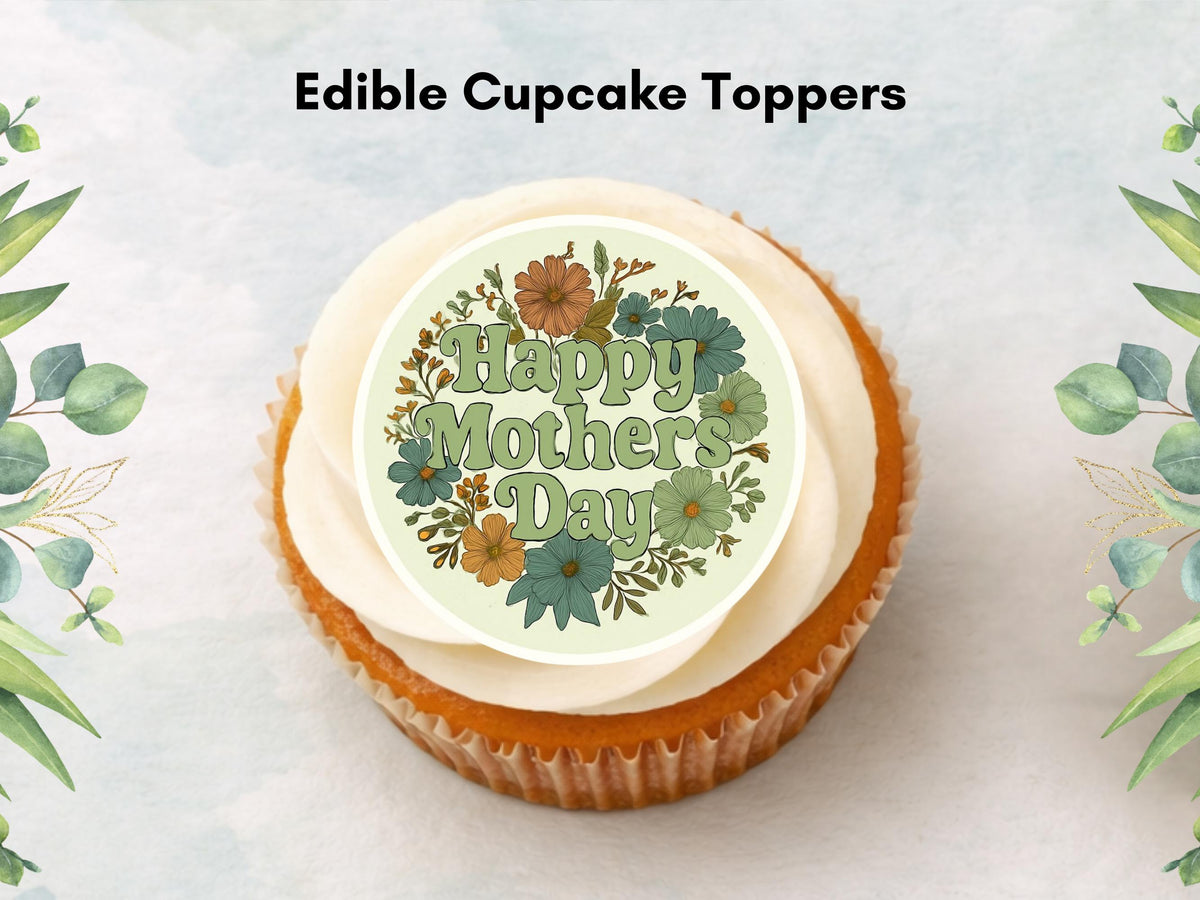 Mother's Day Cupcake Toppers: Edible Wafer Paper Decorations