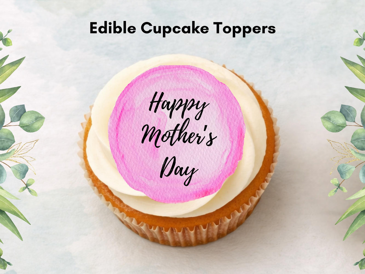Happy Mother's Day Edible Cake Toppers: Wafer Paper, Card, or Icing (12 x 2")