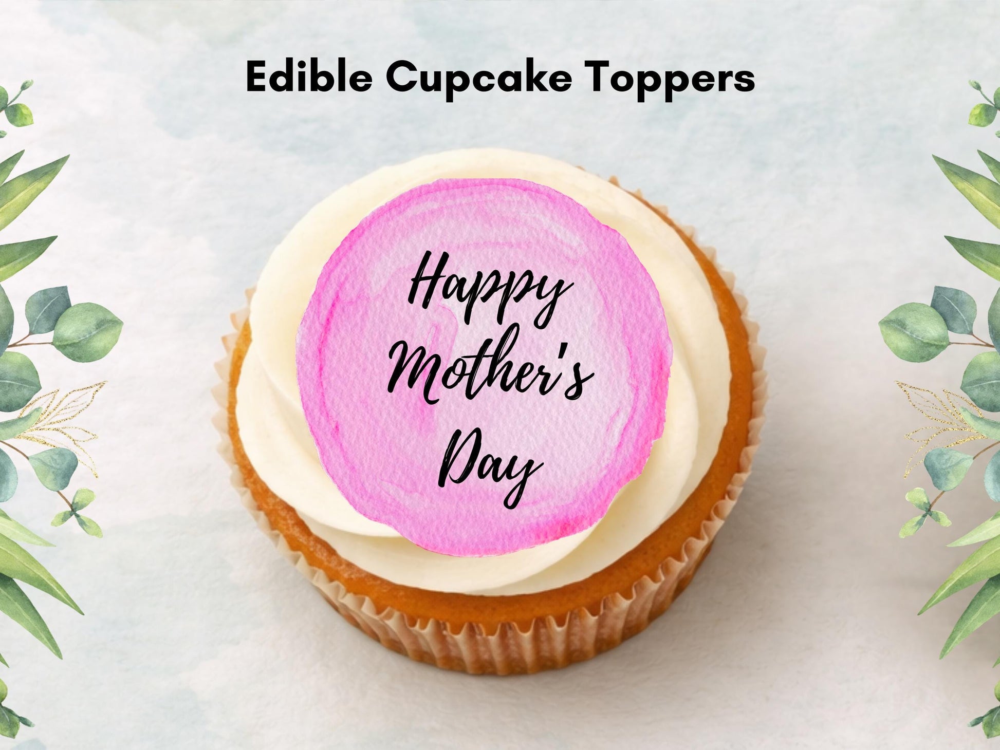 Happy Mother's Day Edible Cake Toppers: Wafer Paper, Card, or Icing (12 x 2")