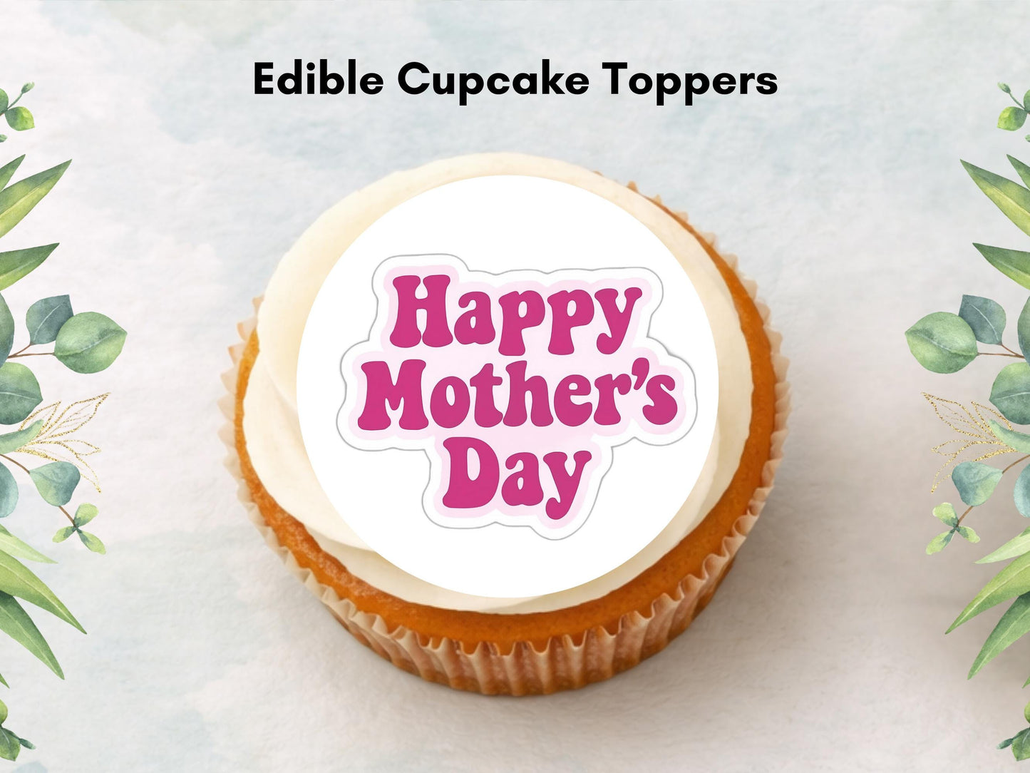 Happy Mother's Day Edible Cake Toppers: Wafer Paper, Card, or Icing (12 x 2")
