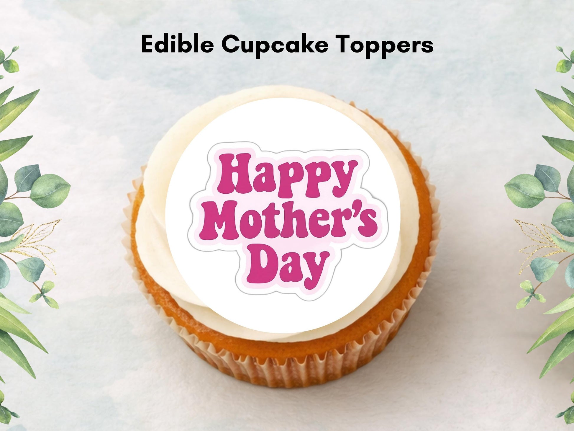 Happy Mother's Day Edible Cake Toppers: Wafer Paper, Card, or Icing (12 x 2")