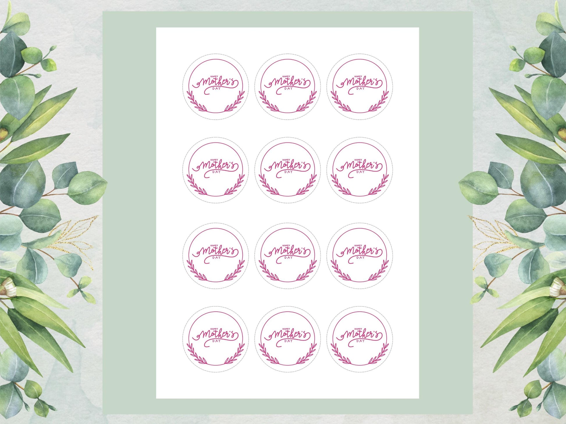 Happy Mother's Day Edible Cupcake Toppers: Cake Decorations