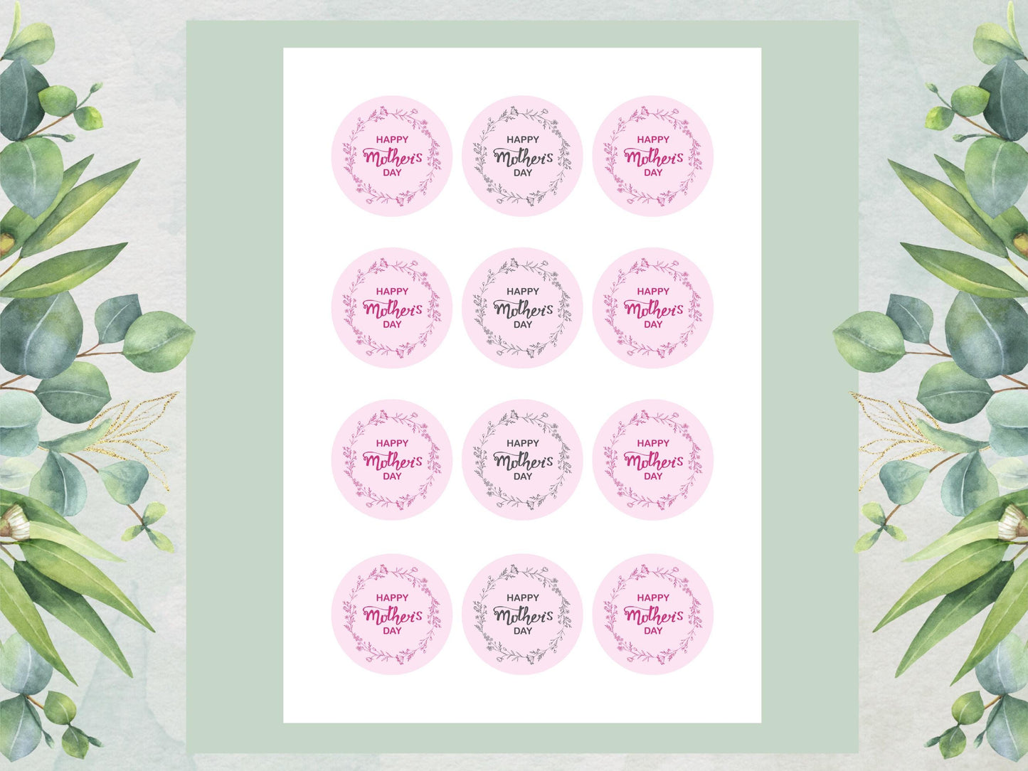 Happy Mother's Day Edible Cupcake Toppers: Cake Decorations